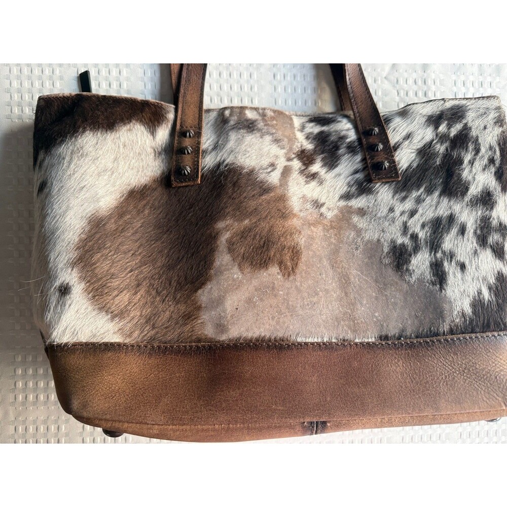STS Ranchwear Women's Cow Leather and Hair Tote Bag Classic Cowhide Tote - Picture 10 of 16